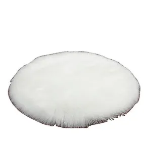 100cm White Plush round bedroom carpet round cushion AZ1922