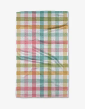 Geometry Easter Parade Plaid Tea Towel