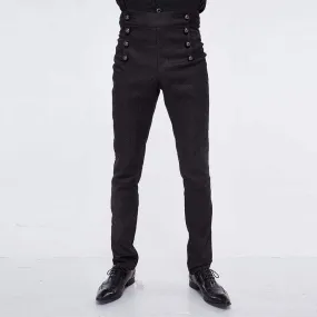 Men's Goth High-waisted Double-breasted Jacquard Pants