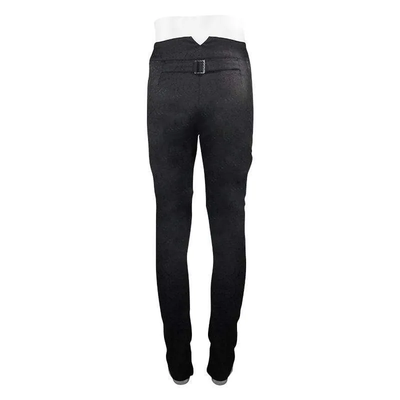 Men's Goth High-waisted Double-breasted Jacquard Pants