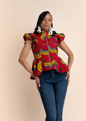 MICAELA African Print Women's Top