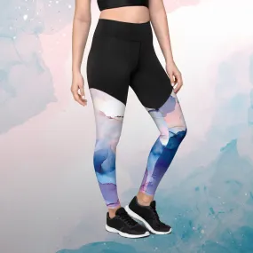 Pastel Marbling Compression Sports Leggings